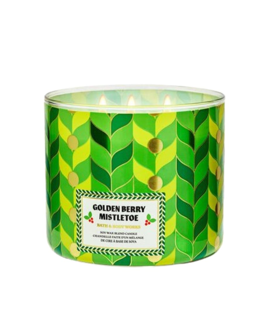 Bath & Body Works Vela Aromática Golden Berry Mistletoe 411 g - Ufemme