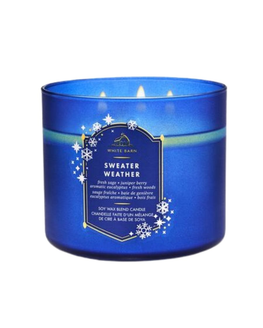 Bath & Body Works Vela Aromática Sweater Weather - Ufemme