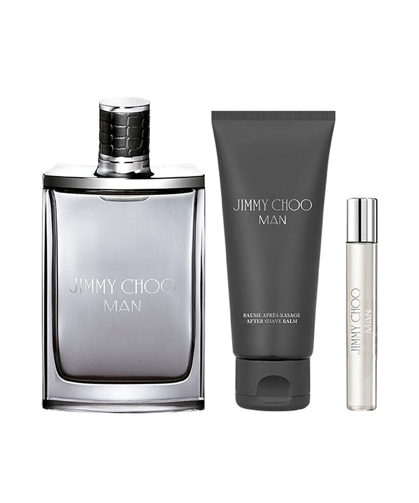 Set Jimmy Choo Man (perfume 100 ml + mini 7.5 ml + gel de ducha 100 ml) hombre