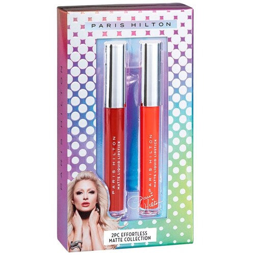 Set Paris Hilton Effortless Matte Collection (labial líquido 3 ml + labial líquido 3 ml) mujer