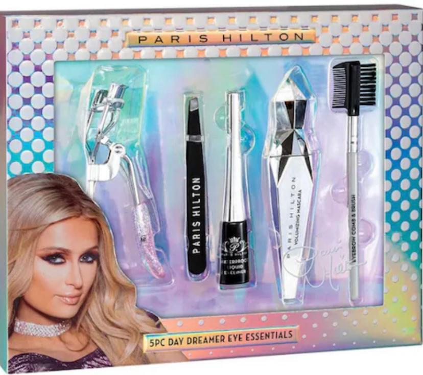 Set Paris Hilton Day Dreamer Eye (delineador + mascara + enchinados + pinza depilar + cepillo cejas) mujer