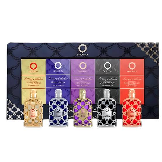 Set Orientica Luxury Collection (Royal Amber + Royal Bleu + Velvet Gold + Oud Saffron + Amber Rouge 7.5 ml) unisex