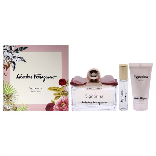 Set Salvatore Ferragamo Signorina (perfume 100 ml + mini 10 ml + body lotion 50 ml) mujer