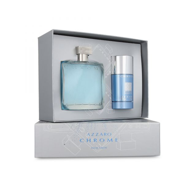 Set Azzaro Chrome (perfume 100 ml + desodorante en barra 75 ml) hombre