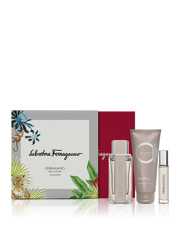 Set Salvatore Ferragamo Ferragamo Bright Leather (perfume 100 ml + mini 10 ml + body lotion 75 ml) hombre