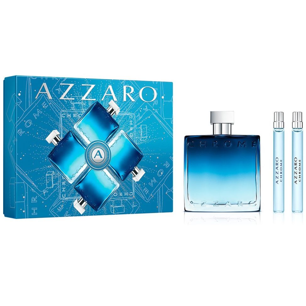 Set Azzaro Chrome Parfum (perfume 100 ml + mini 10 ml+ mini 10 ml) hombre