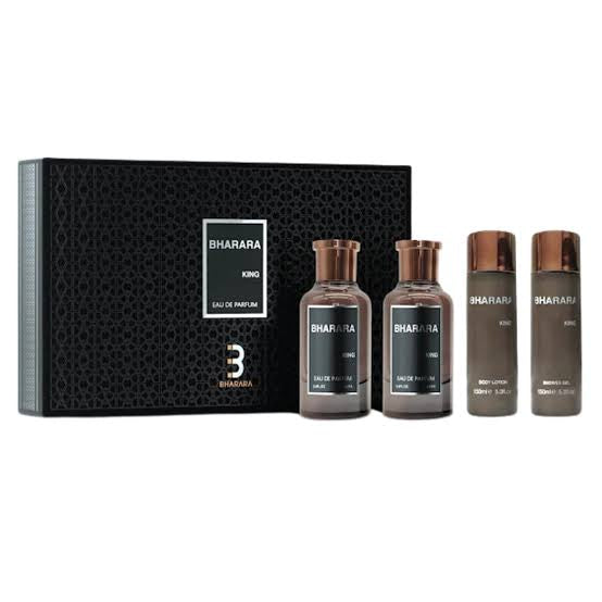 Set Bharara King (perfume 100 ml + body lotion 150 ml + after shave 100 ml + shower gel 150 ml) hombre