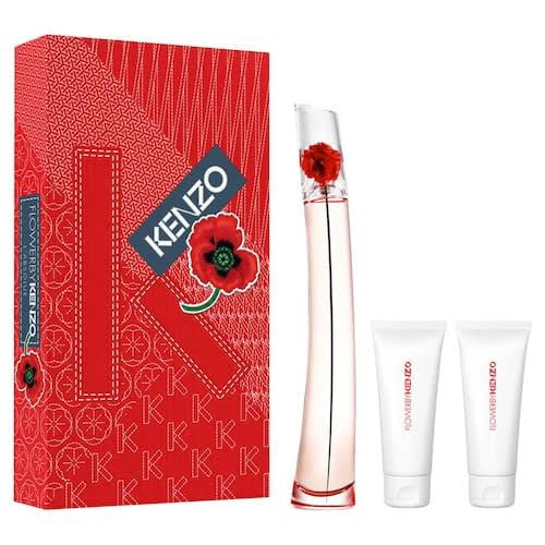 Set Kenzo Flower (perfume 100 ml + body lotion 75 ml + gel de baño 75 ml) mujer