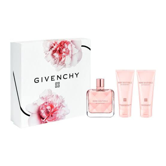 Set Givenchy Irresistible (perfume 80 ml + body lotion 75 ml + gel de baño 75 ml) mujer