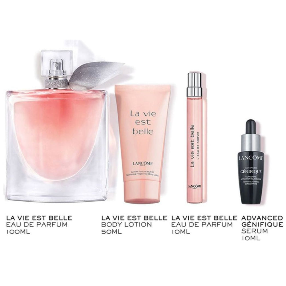 Set Lancome La Vie Est Belle (perfume 100 ml + mini 10 ml + body lotion 50 ml + activador concentrado) mujer