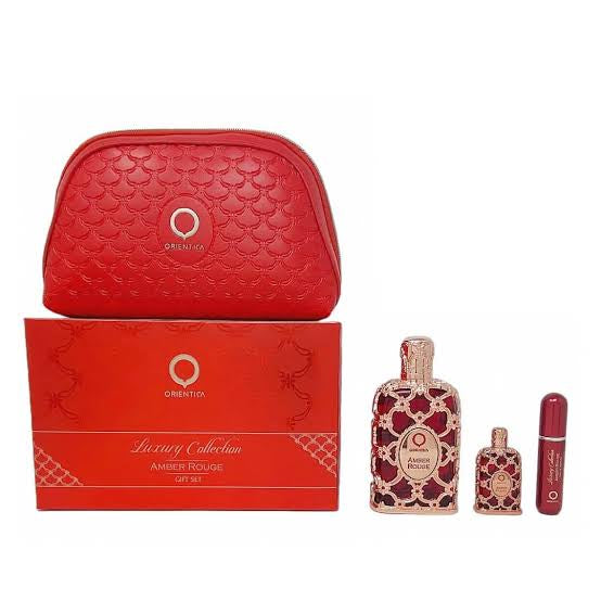 Set Orientica Amber Rouge (perfume 80 ml + mini 7.5 ml + travalo + cosmetiquera) unisex