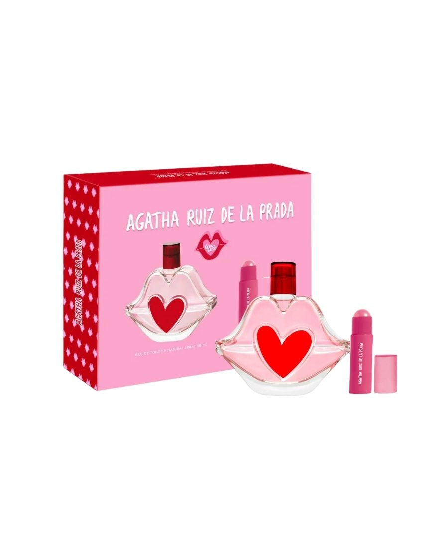Set Agatha Ruiz De La Prada De Beso en Beso (EDT 100 ml + Makeup stick 5g) - Ufemme