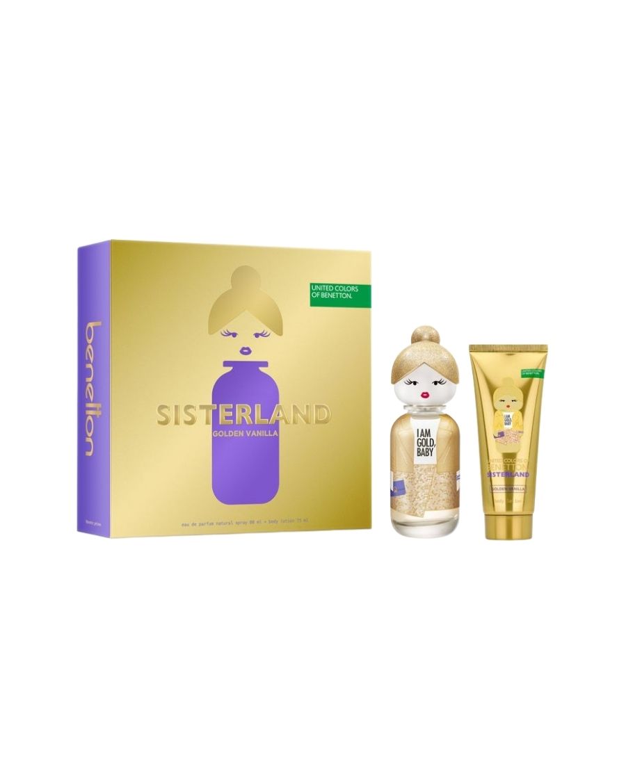 Set Benetton Sisterland Golden Vanilla (EDP 80 ml + Loción corporal 75 ml) - Ufemme