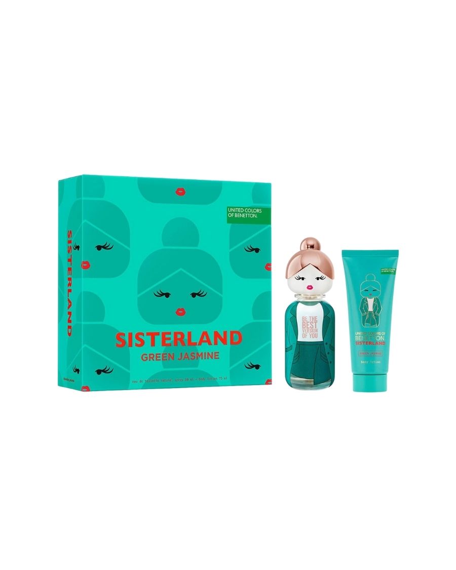 Set Benetton Sisterland Green Jasmine (EDT 80 ml + Loción corporal 75 ml) - Ufemme