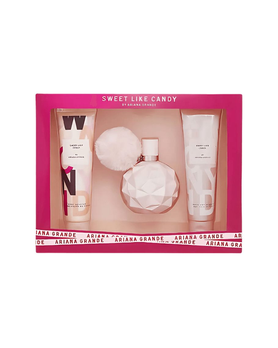 Set Ariana Grande Sweet Like Candy (perfume 100 ml + shower gel 100 ml + body lotion 100 ml) mujer