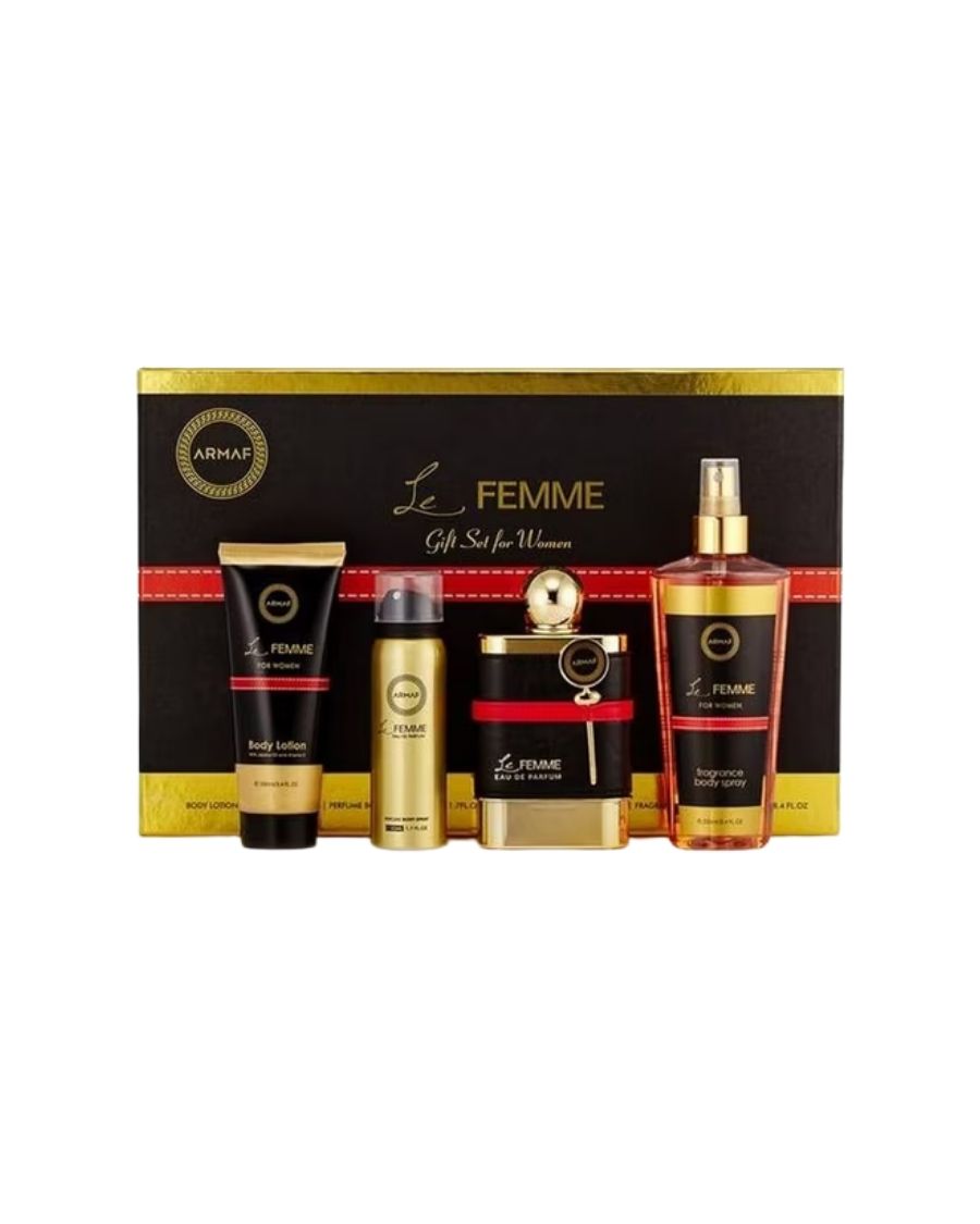 Set Armaf Le Femme (edp 100 ml + loción corporal 100 ml + body spray 50 ml  + body mist 250 ml) - Ufemme
