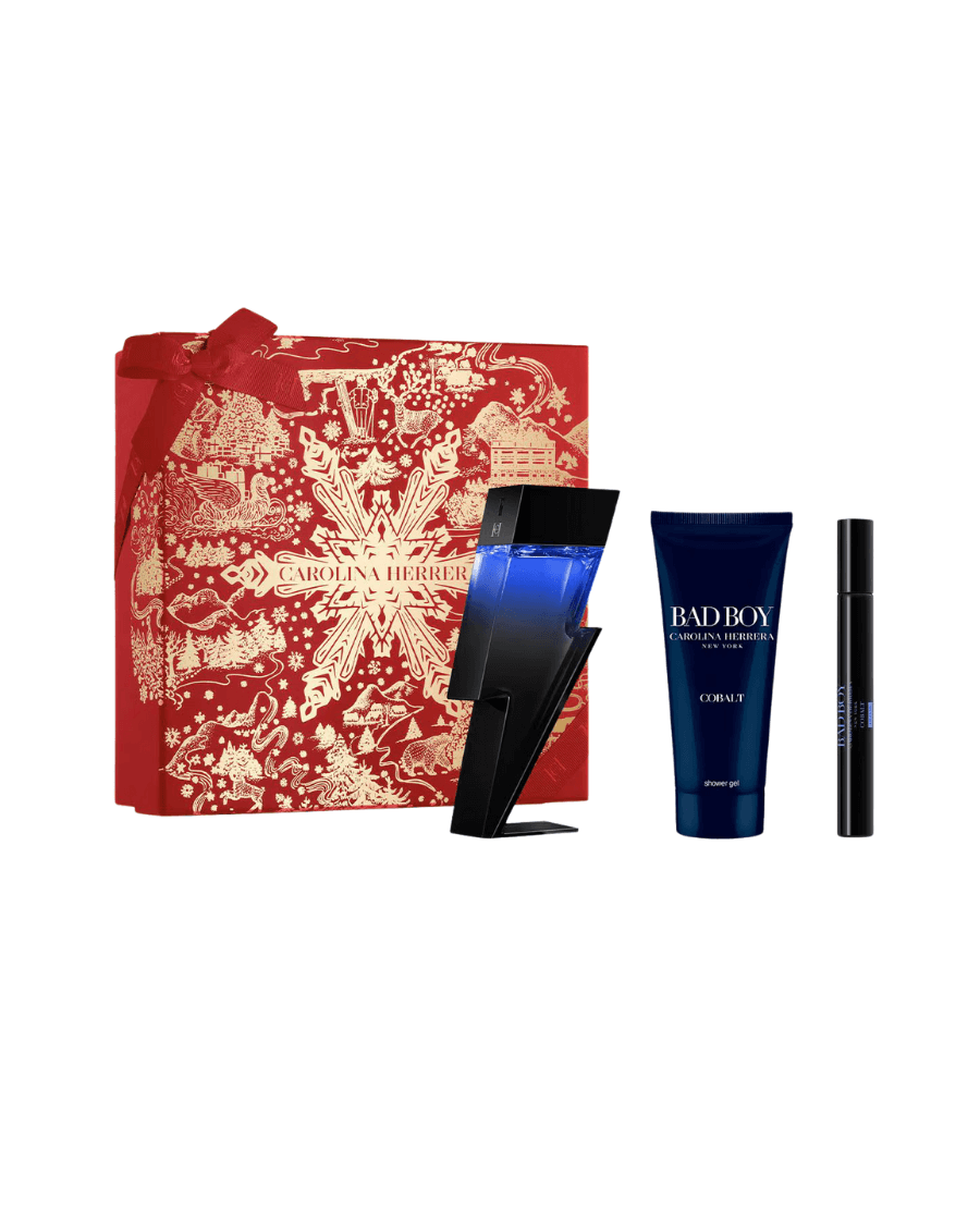Set Carolina Herrera Bad Boy Cobalt Elixir (EDP 100 ml + mini 10 ml + Gel ducha 100 ml) Hombre