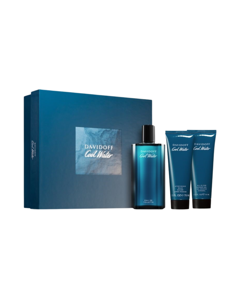 Set Davidoff Cool Water (perfume 125 ML EDT + gel de ducha 75 ML + after shave 75 ML) Hombre