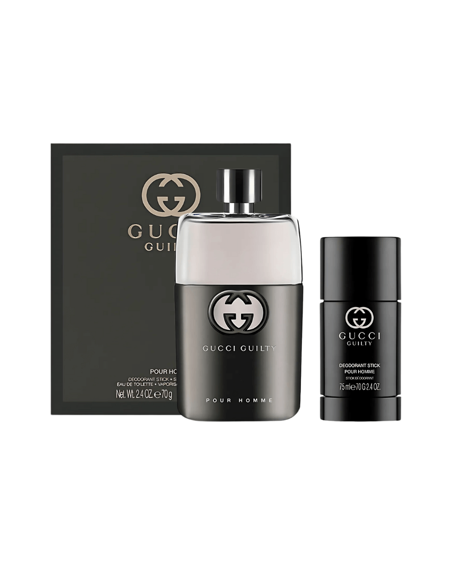 Set Gucci Guilty Pour Homme (Perfume 90 ML + Desodorante en barra 70 G) Hombre