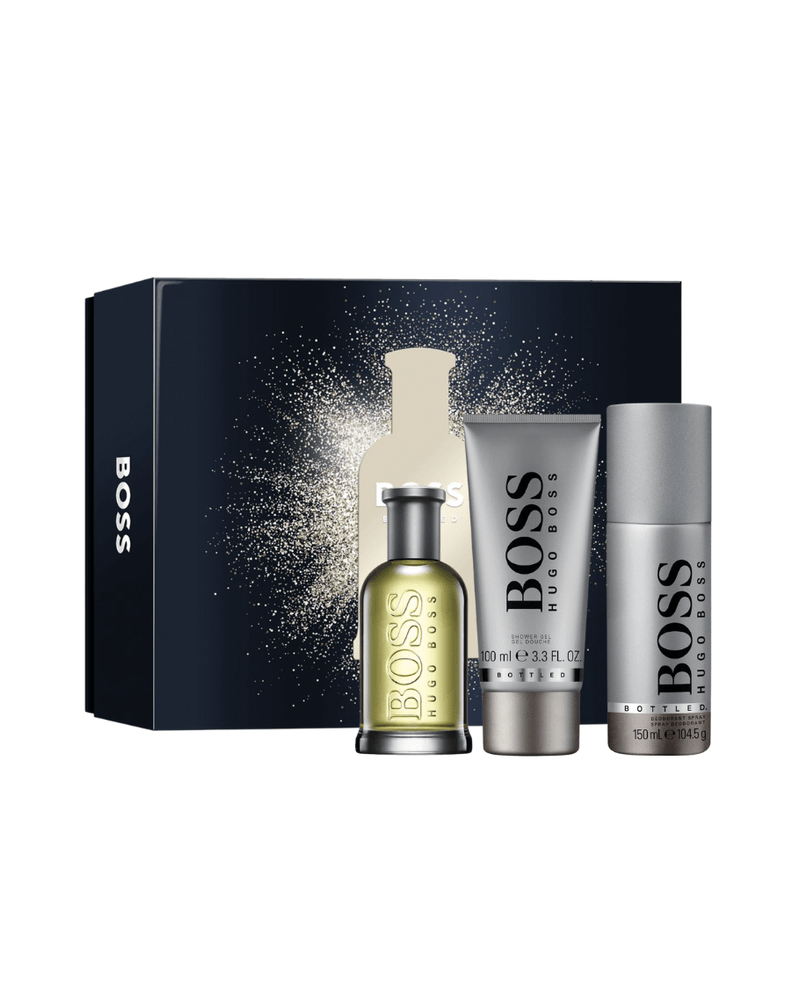 Set Hugo Boss Boss Bottled (Perfume 100 ML EDT + gel de ducha 100 ML + Body spray 150 ML) Hombre