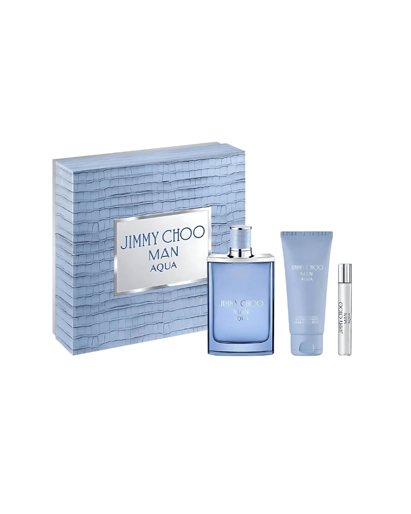 Set Jimmy Choo Aqua (EDT 100 ML + Gel debaño 100 ML + Mini 7.5 ML) Hombre