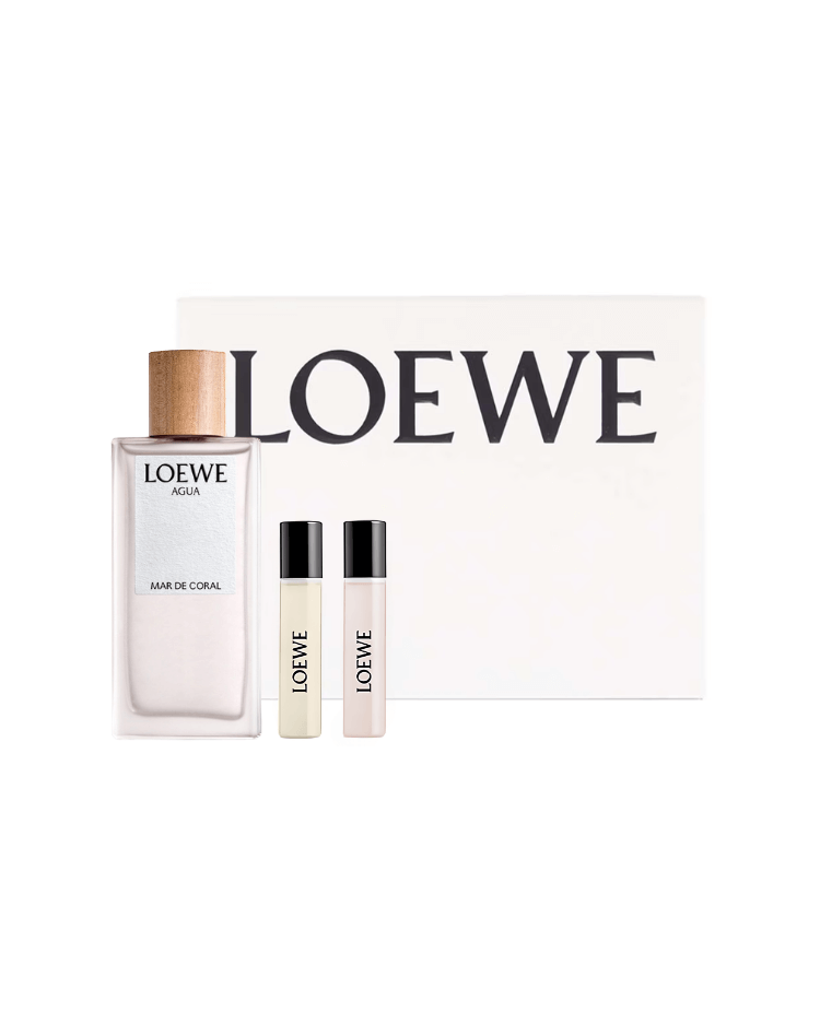 Set Loewe Agua Mar de Coral (EDT 100 ml + Mini EDT 10 ml + Agua Drop 10 ml) - Ufemme