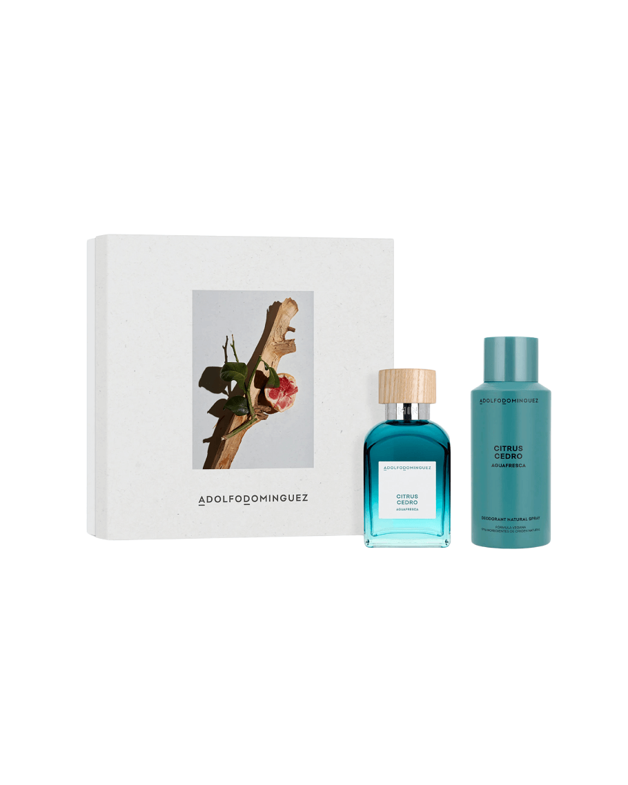 Set Adolfo Domínguez Agua Fresca Citrus Cedro (EDT 120 ml + body spray 150 ml) hombre