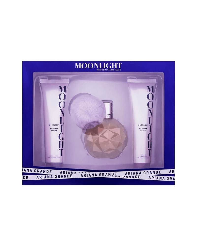 Set Ariana Grande Moonlight (perfume 100 ml + body lotion 100 ml + gel ducha 100 ml) mujer