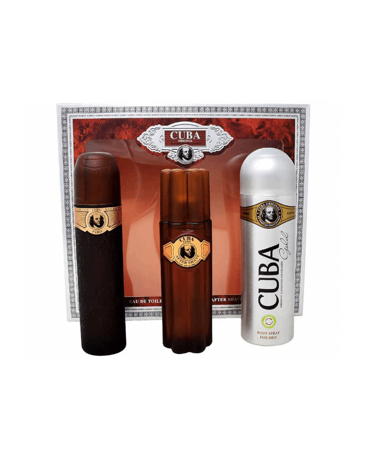 Set Cuba Gold (perfume 100 ml + after shave 100 ml + desodorante 200 ml) - Ufemme