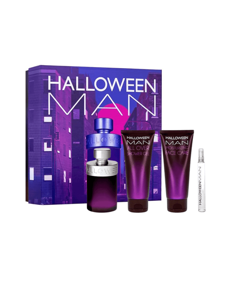 Set Halloween Man (perfume 125 ml + mini 10 ml + after shave 100 ml + gel ducha 100 ml) hombre