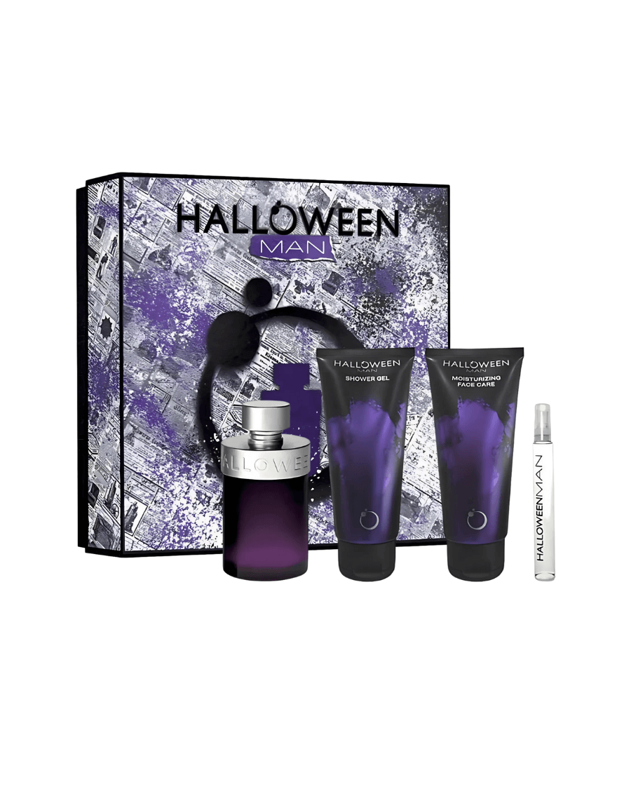 Set Halloween Man (perfume 125 ml + mini 10 ml + hidratante facial 100 ml + gel ducha 100 ml) hombre