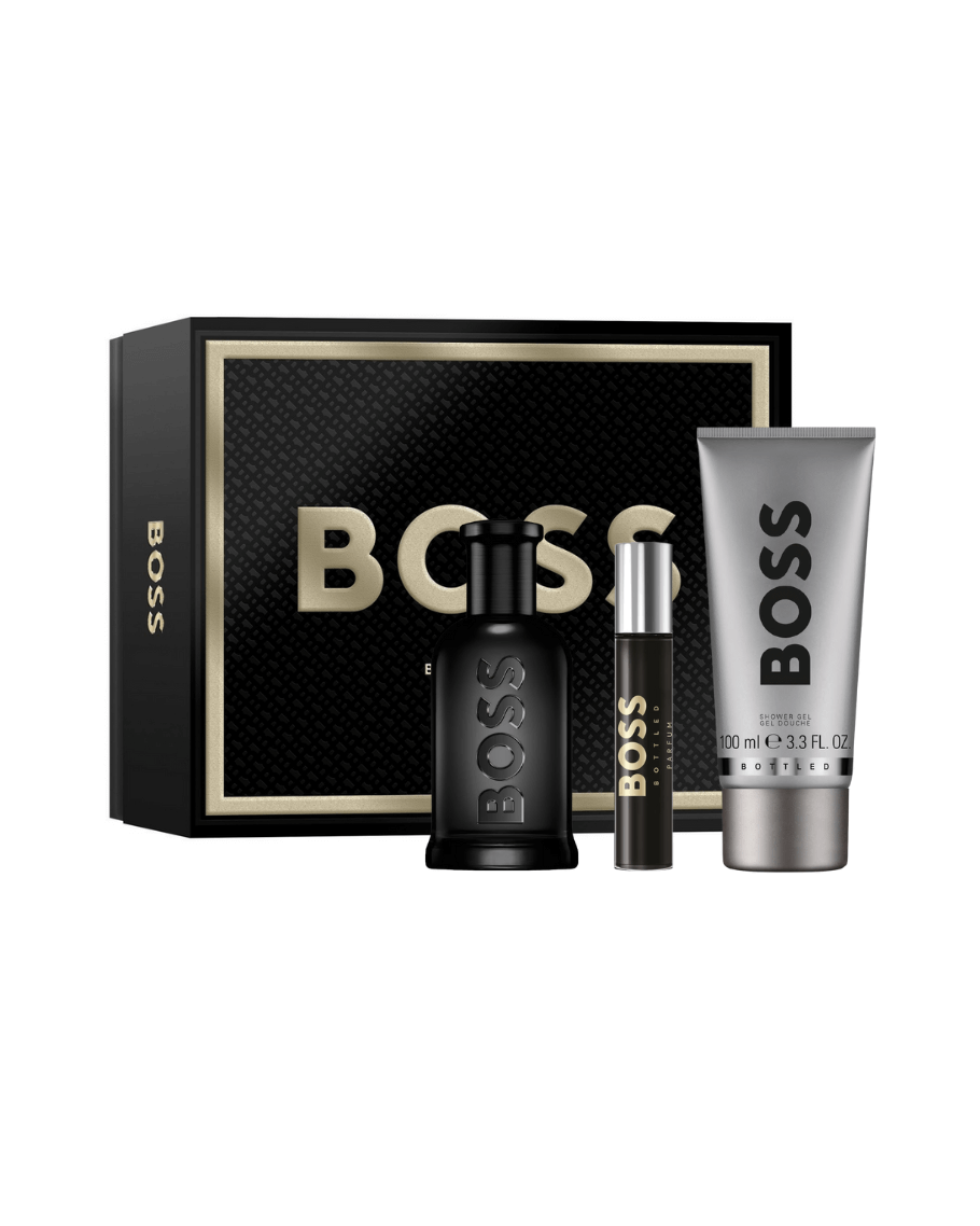 Set Hugo Boss Bottled Parfum (Perfume 100 ml + Gel de baño 100 ml + Mini 10 ml) Hombre