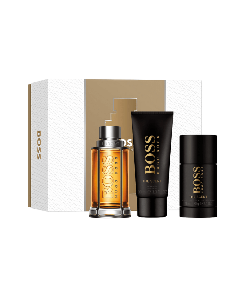 Set Hugo Boss The Scent (perfume 100 ml edt + shower gel 100 ml + desodorante 75 g) hombre