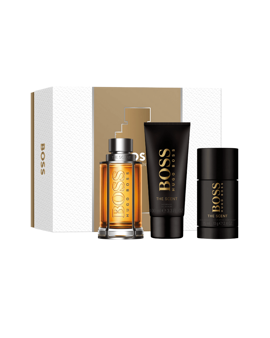 Set Hugo Boss The Scent (perfume 100 ml edt + shower gel 100 ml + desodorante 75 g) hombre