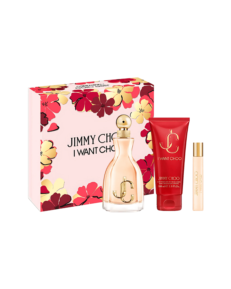 Set Jimmy Choo I Want Choo (Perfume 100 ML + Loción corporal 100 ML + Mini 7.5 ML) Mujer