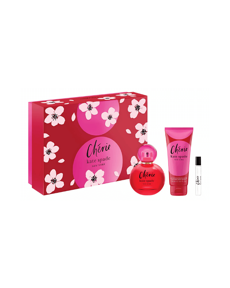 Set Kate Spade Cherie (perfume 100 ml + mini 7.5 ml + body lotion 100 ml) - Ufemme