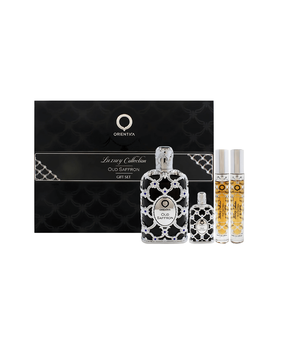 Set Orientica Oud Saffron (perfume 80 ml + mini 7.5 ml + mini 10 ml + mini 10 ml) unisex