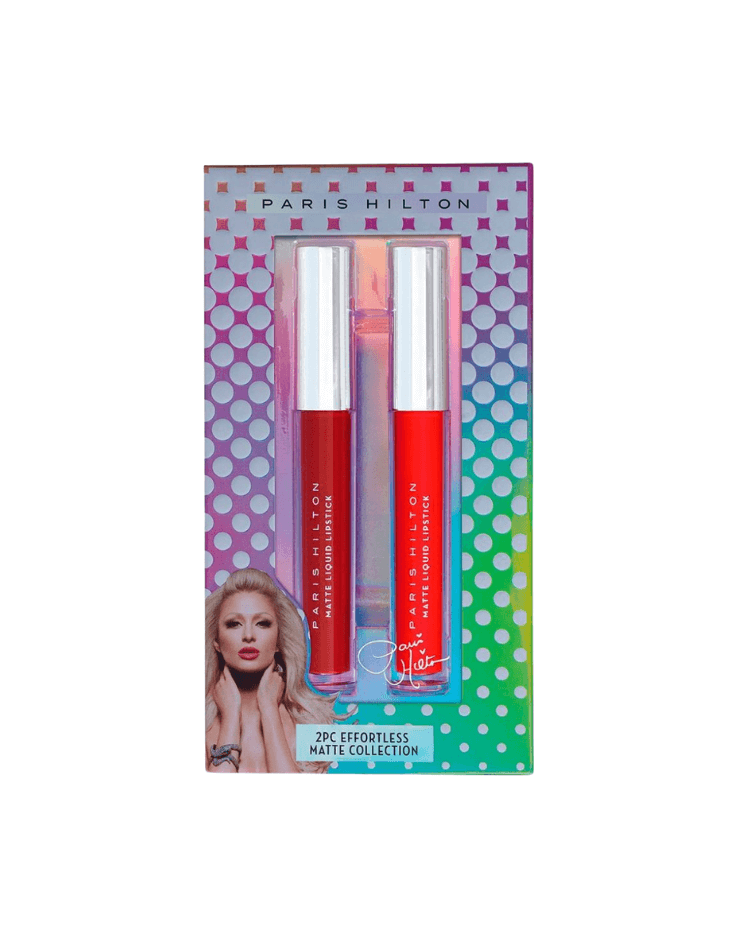 Set Paris Hilton  Effortless Matte Collection (labial líquido 3 ml + labial líquido 3 ml) - Ufemme