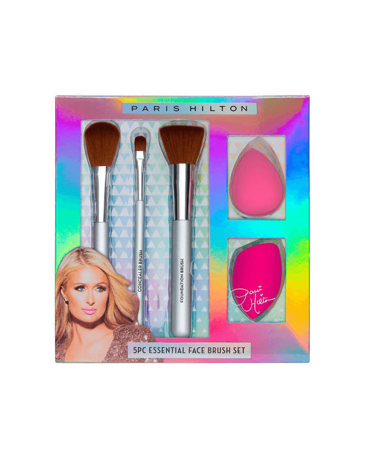 Set Paris Hilton  Essential Face Brush (3 brochas para maquillaje + 2 esponjas) - Ufemme
