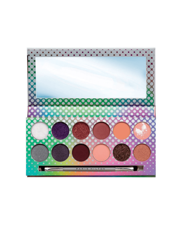 Set Paris Hilton  Paleta Natural Flirt (12 sombras para párpados + 1 pincel doble) - Ufemme