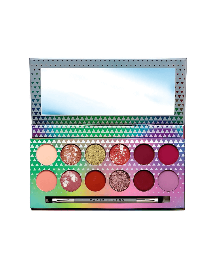 Set Paris Hilton  Paleta Soft Glam (12 sombras para párpados + pincel doble) - Ufemme