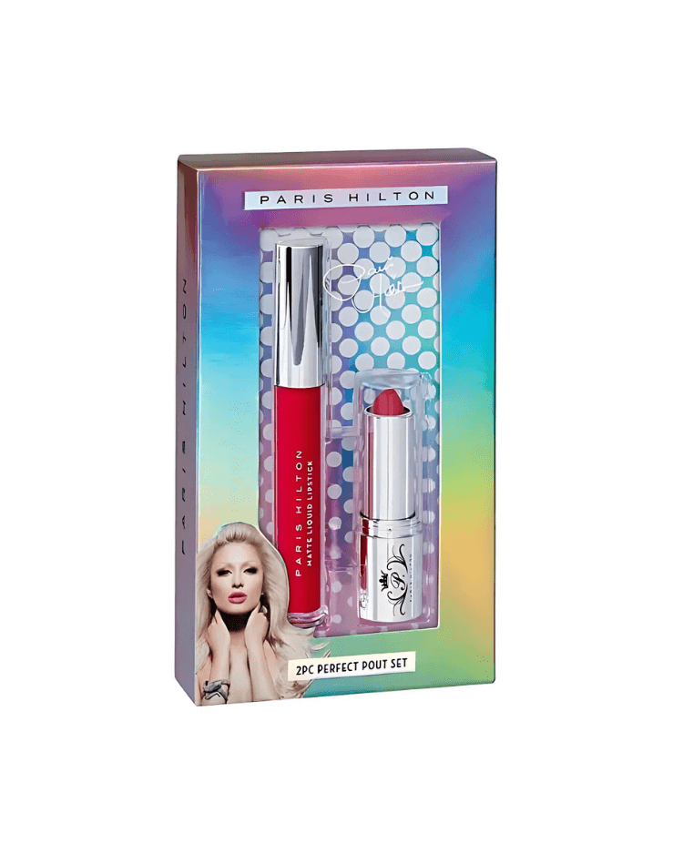 Set Paris Hilton  Perfect Pout (labial líquido 3 ml + lápiz labial 3.5 gr) - Ufemme