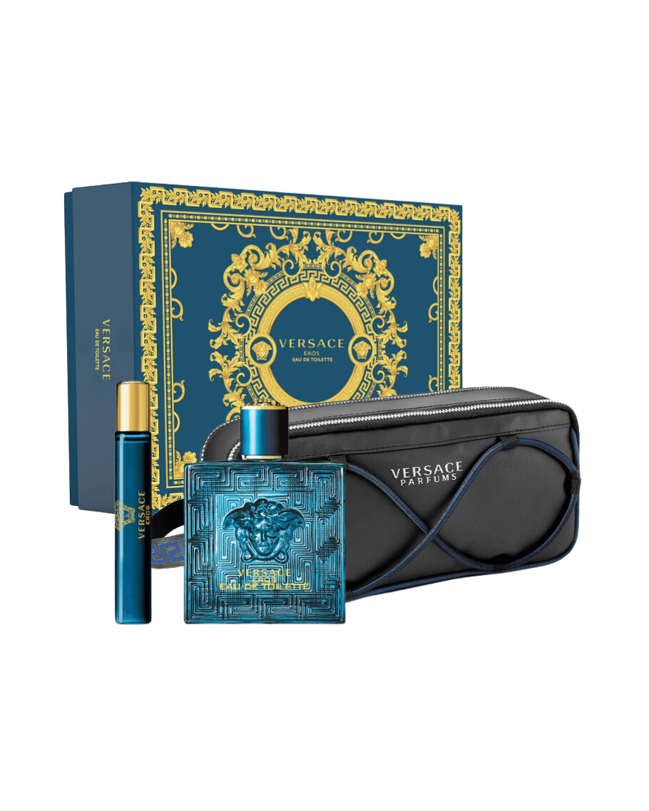 Set Versace Eros (perfume 100 ml edt + mini perfume 10 ml + pouch) Hombre