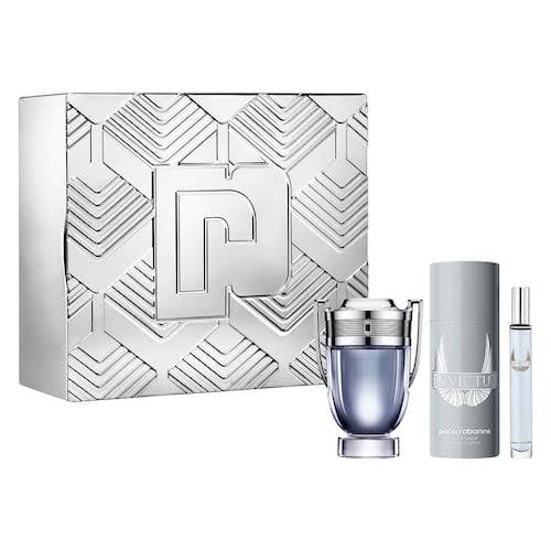 Set Paco Rabanne Invictus (perfume 100 ml + desodorante spray 150 ml + mini 10 ml) hombre