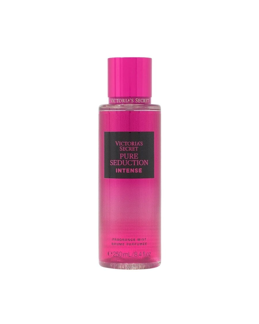 Body Mist Victoria's Secret Pure Seduction Intense 250 ml en envase color magenta brillante con detalles en negro.