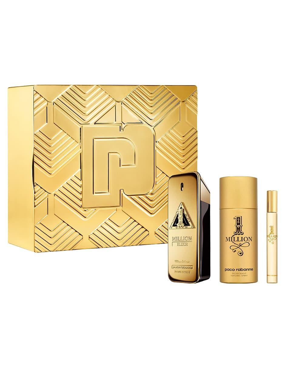 Set Paco Rabanne One Million Elixir (perfume 100 ml + mini 10 ml + desodorante spray 150 ml) hombre