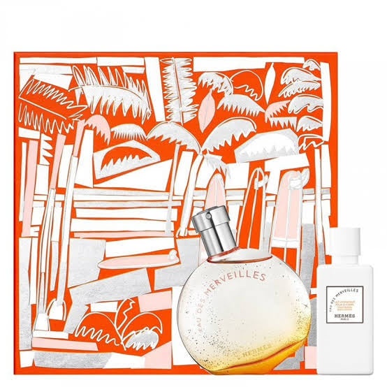 Set Hermes Eau Des Merveilles (perfume 50 ml + body lotion 40 ml) mujer