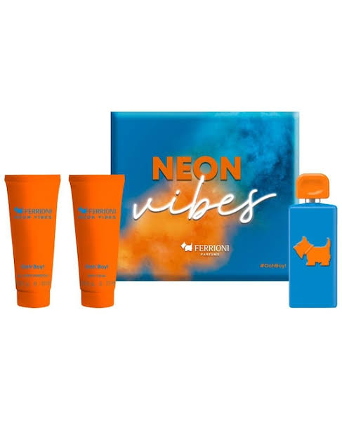 Set Ferrioni Neon Vibes (perfume 100 ml + body lotion 75 ml+ shampoo 100 ml) hombre