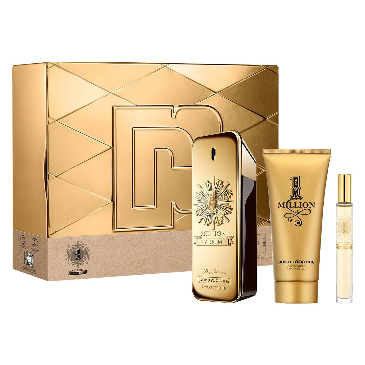 Set Paco Rabanne One Million Parfum (perfume 100 ml + mini 10 ml + gel ducha 100 ml) hombre