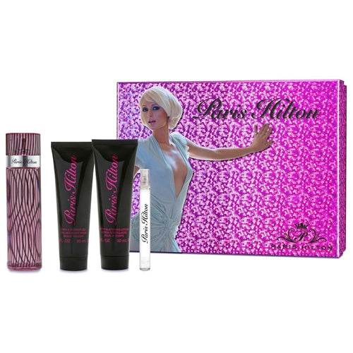 Set Paris Hilton Tradicional (perfume 100 ml + mini 10 ml + body lotion 90 ml + gel de baño 90 ml) mujer